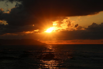海の夕日 sunset on the sea 6