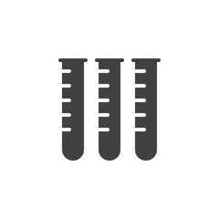 Test tubes vector icon. filled flat sign for mobile concept and web design. Research simple solid icon. Symbol, logo illustration. Pixel perfect vector graphics