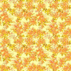 Vintage seamless watercolor pattern of plants. Herbs, yellow, orange, red flowers, dried flowers, branch watercolor. On a white background, a beautiful trendy floral pattern