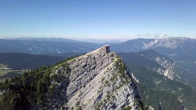 Aerial panoramic view of Cima Vezzena, also called Pizzo di Levico in Trento, Italy