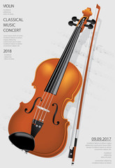 Plakat The Classical Music Concept Violin Vector Illustration