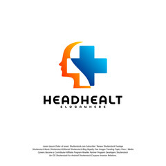 Obraz premium Head Health logo template vector, Head intelligence logo designs concept vector