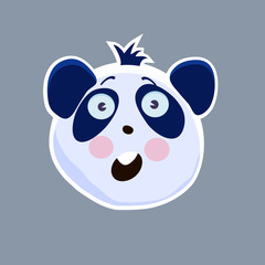 Vector  cute funny emoji characters. Little  Chinese Pangas. Stickers. Flat style.