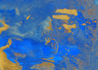 Fototapeta na wymiar abstract blue green orange marble texture, acrylics trendy art