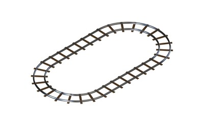 Railway track frame. Isolated on white background. 3D rendering illustration.
