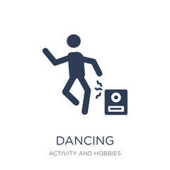 Dancing icon. Trendy flat vector Dancing icon on white background from Activity and Hobbies collection