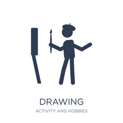 Drawing icon. Trendy flat vector Drawing icon on white background from Activity and Hobbies collection