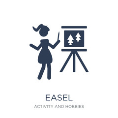 Easel icon. Trendy flat vector Easel icon on white background from Activity and Hobbies collection