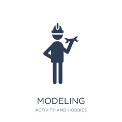 Modeling icon. Trendy flat vector Modeling icon on white background from Activity and Hobbies collection