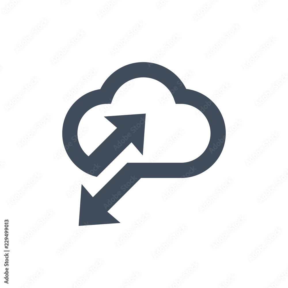 Aufkleber cloud data sync icon for apps and websites, vector illustration.