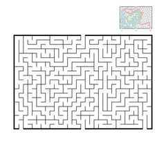 Abstract rectangular large maze. Game for kids and adults. Puzzle for children. Find the right way out. Labyrinth conundrum. Flat vector illustration.