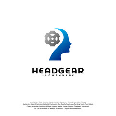 Head Gear logo vector, Head intelligence logo designs concept vector