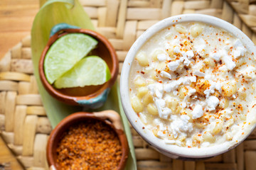 Mexican esquites corn