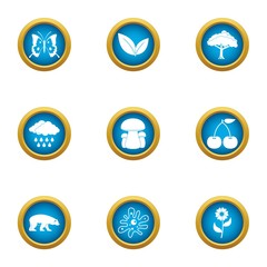 Body chemistry icons set. Flat set of 9 body chemistry vector icons for web isolated on white background