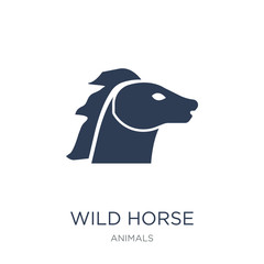 Wild horse icon. Trendy flat vector Wild horse icon on white background from animals collection