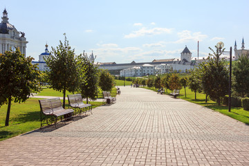 Naklejka premium Spacious pedestrian streets of the city of Kazan
