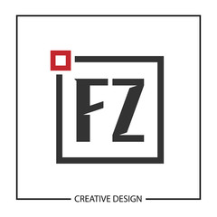 Fototapeta premium Initial Letter FZ Logo Template Design