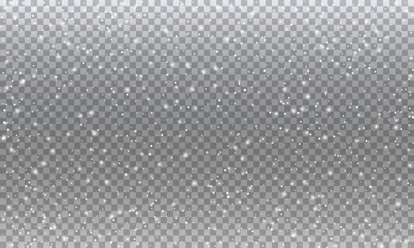Snow. Vector transparent realistic snow background design