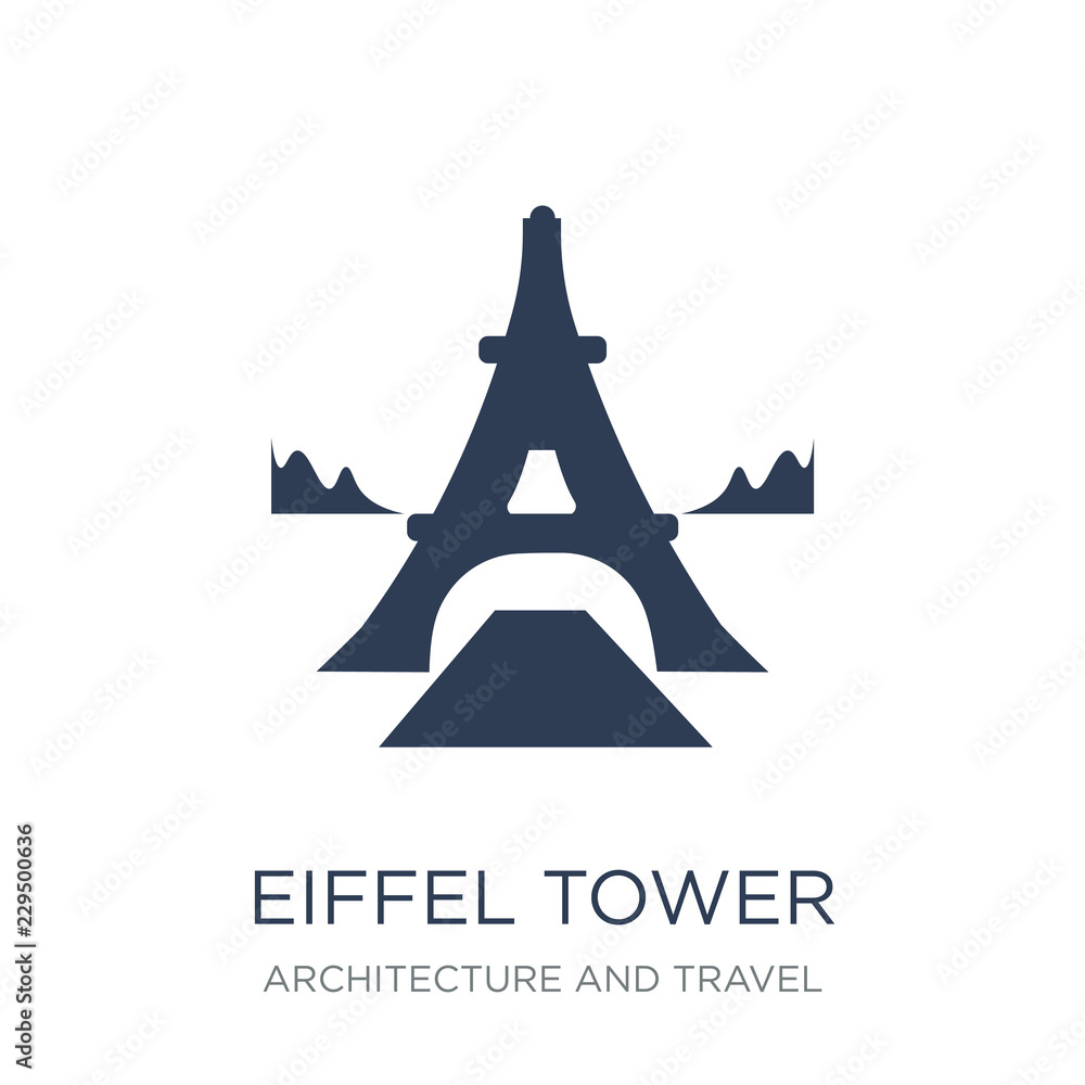 Poster eiffel tower icon. trendy flat vector eiffel tower icon on white background from architecture and tr