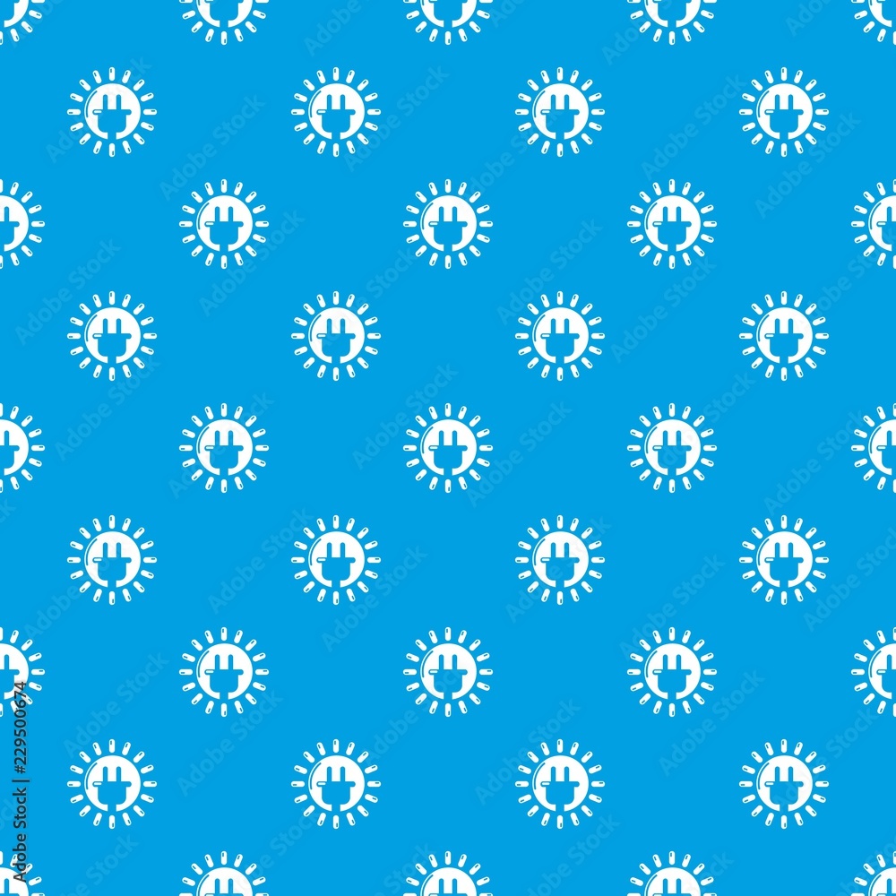 Poster unplugged electrical plug pattern vector seamless blue repeat for any use