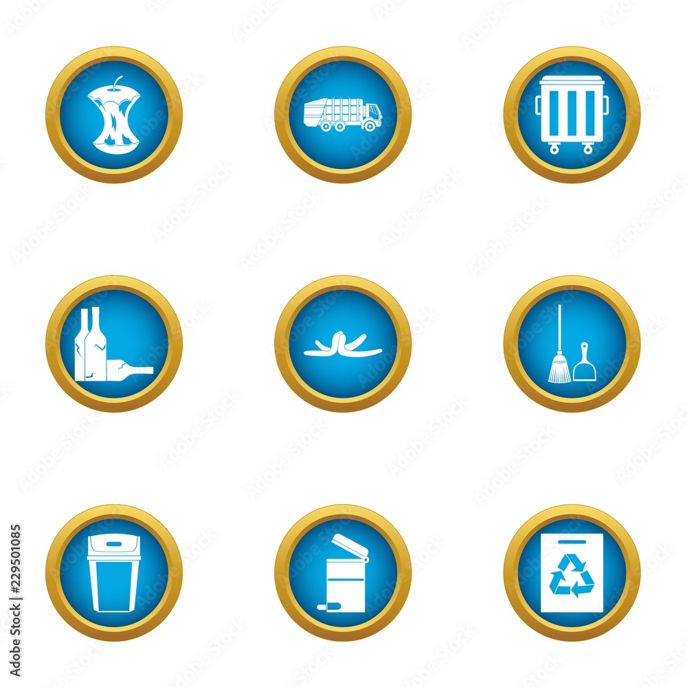 Aufkleber garb icons set. flat set of 9 garb vector icons for web isolated on white background