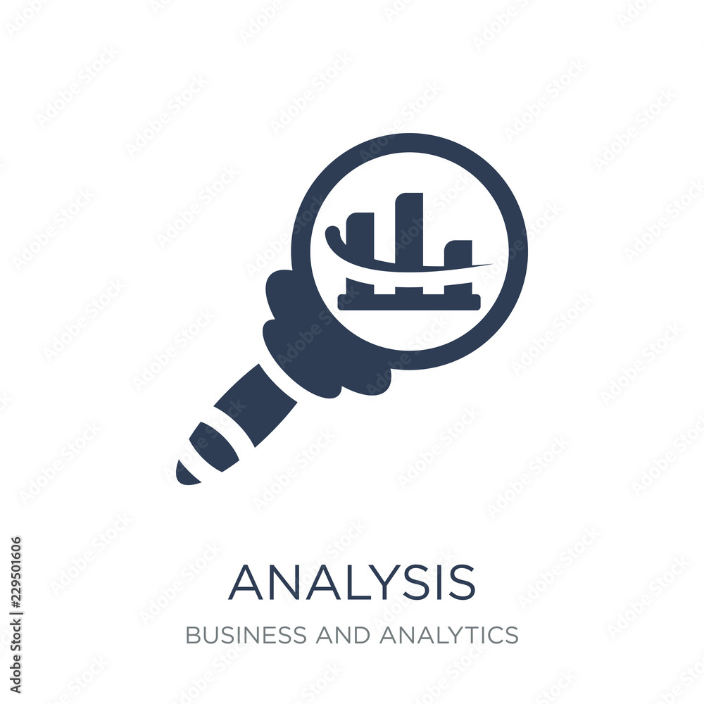 Poster analysis icon. trendy flat vector analysis icon on white background from business and analytics coll