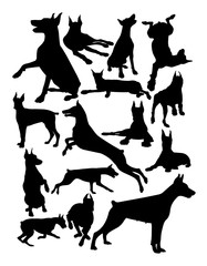 Doberman dog animal silhouette. Good use for symbol, logo, web icon, mascot, sign, or any design you want.