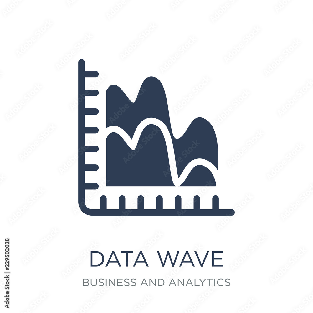 Aufkleber data wave icon. trendy flat vector data wave icon on white background from business and analytics co