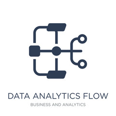 Data analytics flow icon. Trendy flat vector Data analytics flow icon on white background from Business and analytics collection