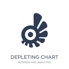 Depleting chart icon. Trendy flat vector Depleting chart icon on white background from Business and analytics collection