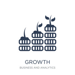 Growth icon. Trendy flat vector Growth icon on white background from Business and analytics collection
