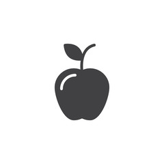 Apple with leaf vector icon. filled flat sign for mobile concept and web design. Healthy fruit simple solid icon. Symbol, logo illustration. Pixel perfect vector graphics