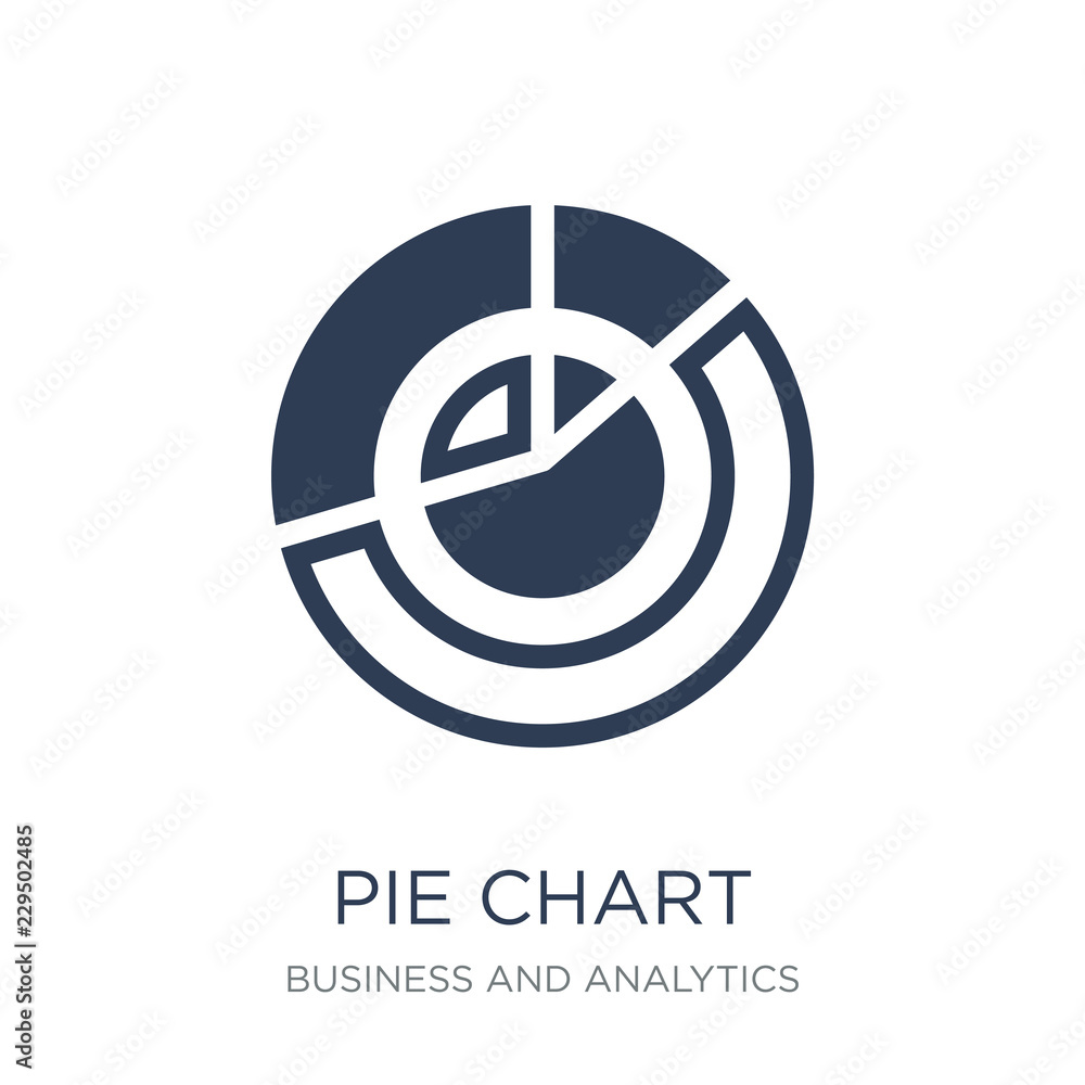 Poster pie chart icon. trendy flat vector pie chart icon on white background from business and analytics co