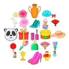 Beauty icons set. Cartoon set of 25 beauty vector icons for web isolated on white background