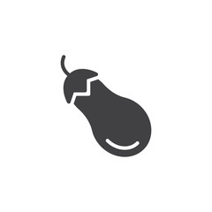 Aubergine vegetable vector icon. filled flat sign for mobile concept and web design. Eggplant simple solid icon. Symbol, logo illustration. Pixel perfect vector graphics