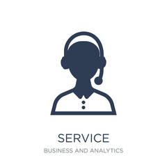 Service icon. Trendy flat vector Service icon on white background from Business and analytics collection