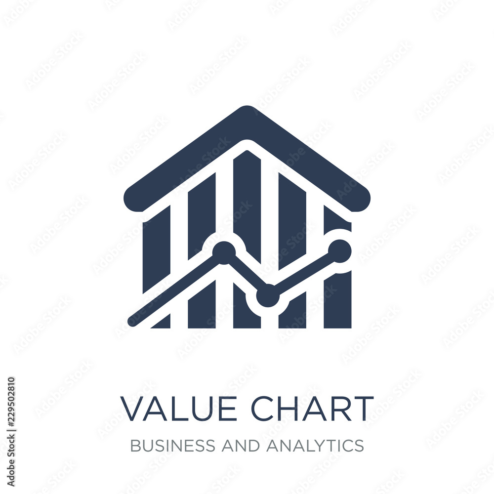 Aufkleber value chart icon. trendy flat vector value chart icon on white background from business and analytic