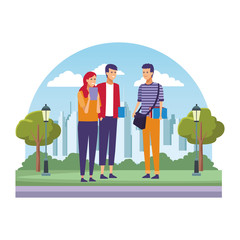 Young friends cartoons