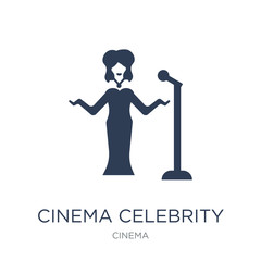 cinema celebrity icon. Trendy flat vector cinema celebrity icon on white background from Cinema collection