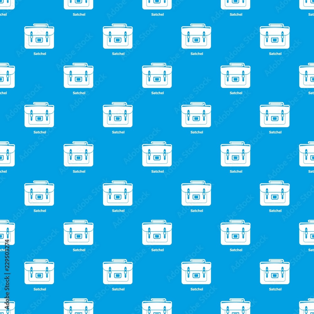 Poster satchel bag pattern vector seamless blue repeat for any use
