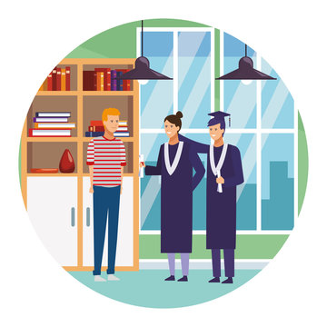 Students on graduation