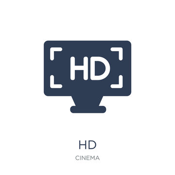Hd icon. Trendy flat vector Hd icon on white background from Cinema collection