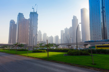 Fototapeta na wymiar Dubai city downrown in daylight, United Arab Emirates