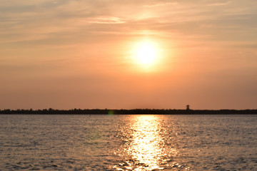 Sunrise. Sunrise on the river.  Morning on the river