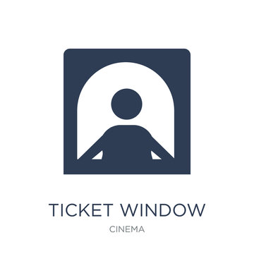 Ticket window icon. Trendy flat vector Ticket window icon on white background from Cinema collection