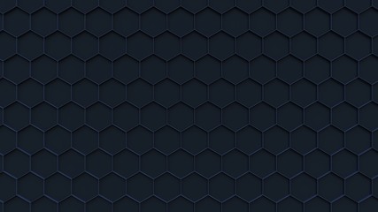 3d Render -  Dark Hexagon Background 