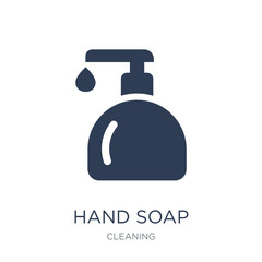 Hand soap icon. Trendy flat vector Hand soap icon on white background from Cleaning collection