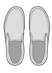 Slip-on shoes Illustrator vector template	