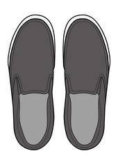 Slip-on shoes Illustrator vector template	