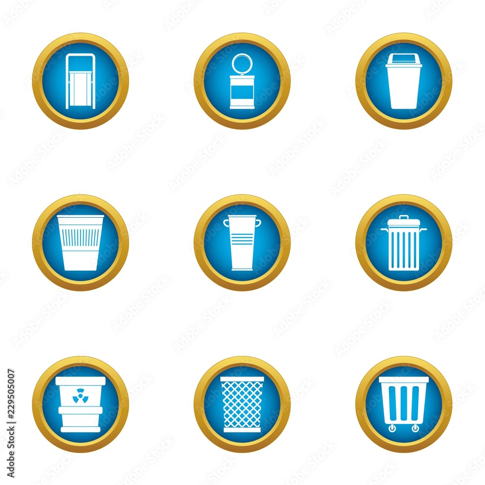 Poster consumption basket icons set. flat set of 9 consumption basket vector icons for web isolated on whit